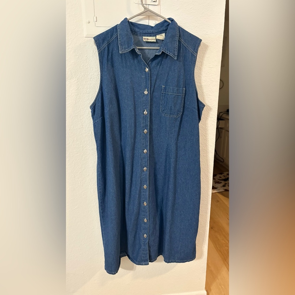 Faded Glory Blue Denim Long Dress